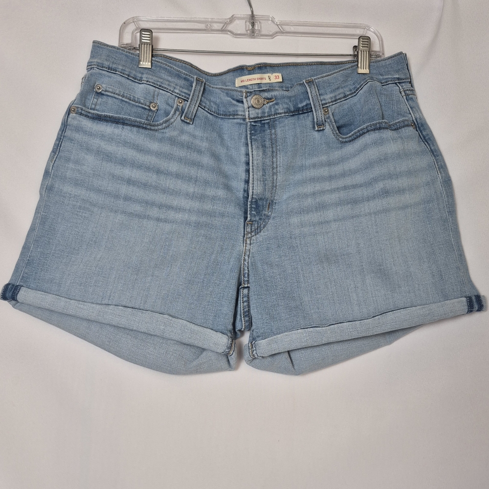 Signature by Levi Strauss Light Blue Rolled Hem Denim Shorts